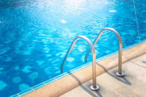 pool water glistening in the sunshine